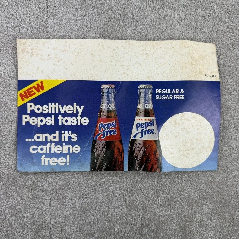 Vintage Pepsi-Cola‎ Positively Pepsi Taste End Cap Display Sign Shelf Tag